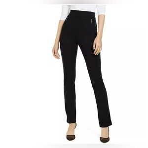 NWT INC International Concepts Women Zip Pocket PullOn Pant Ponte Black Size 2
